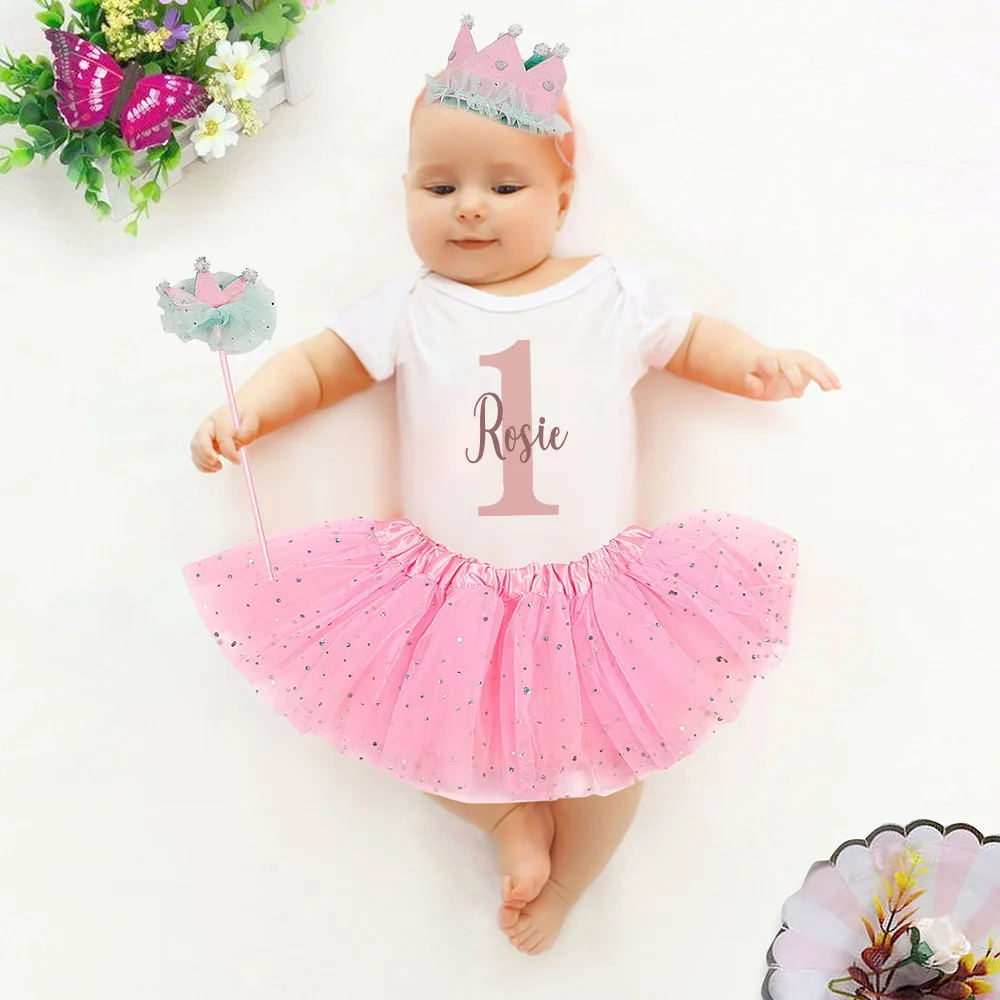Baby Products Name - Kişiselleştirilmiş Doğum Günü Bebek Kız Elbise